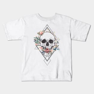 Skull Floral Boho Kids T-Shirt